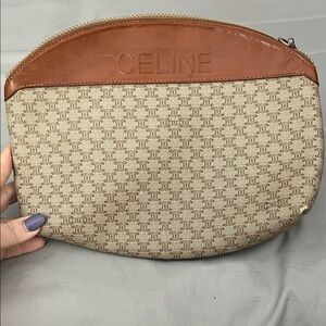 Celine Tan and Brown Cosmetic Bag